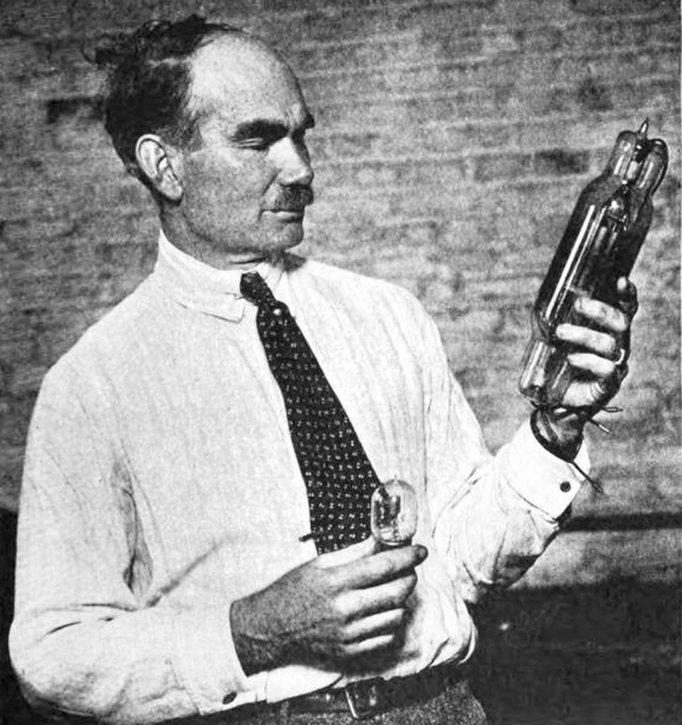 Lee De Forest with vaccum tube